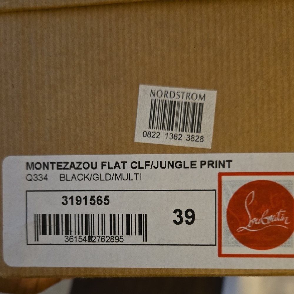 AUTHENTIC Christian Louboutin Black and Red Sandals with Gold Details - Picture 6 of 7
